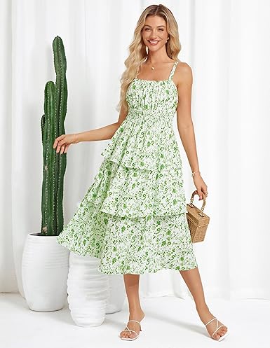 4. GRACE KARIN Women Summer Maxi Dress Floral & Sleeveless