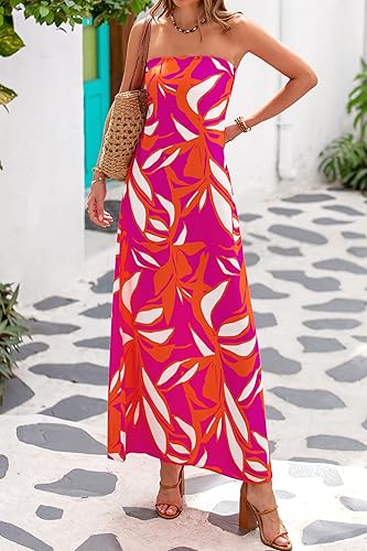5. MASCOMODA Summer Boho Floral Maxi Dresses for Petite Women