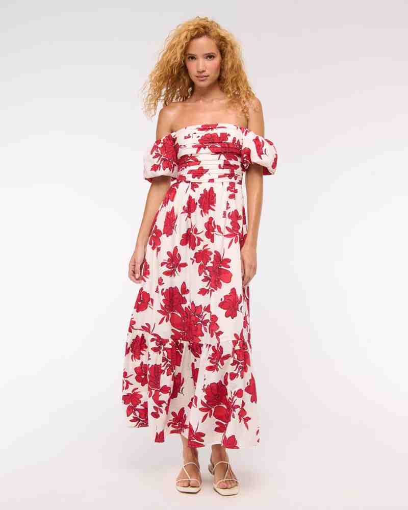 1. A&F Emerson Off-The-Shoulder Maxi Dress
